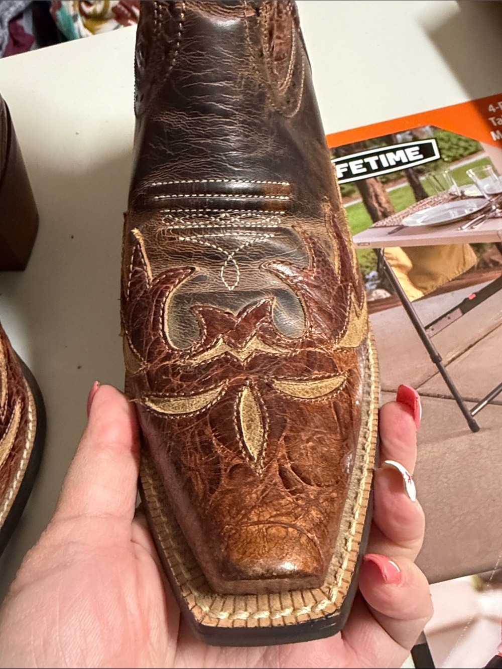 Ariat Distressed Dahlia Western Brown Heeled Boots - Picture 8 of 8